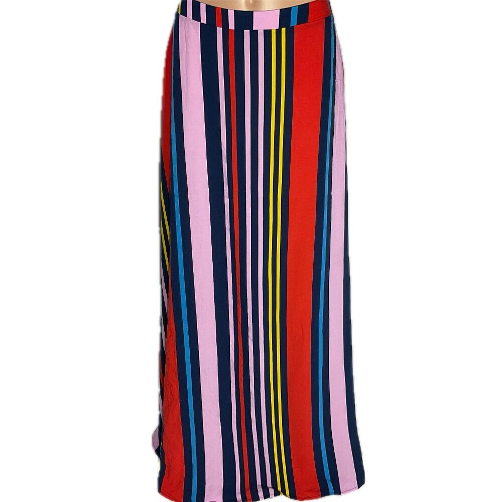 NWOT Lulus Size Med Striped Maxi Skirt Women's Lined Long Rayon